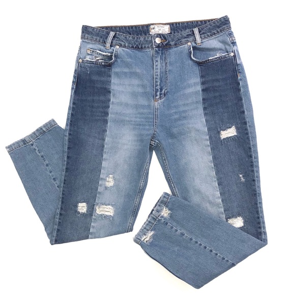 Free People Two Toned Distressed Jeans - Picture 3 of 8